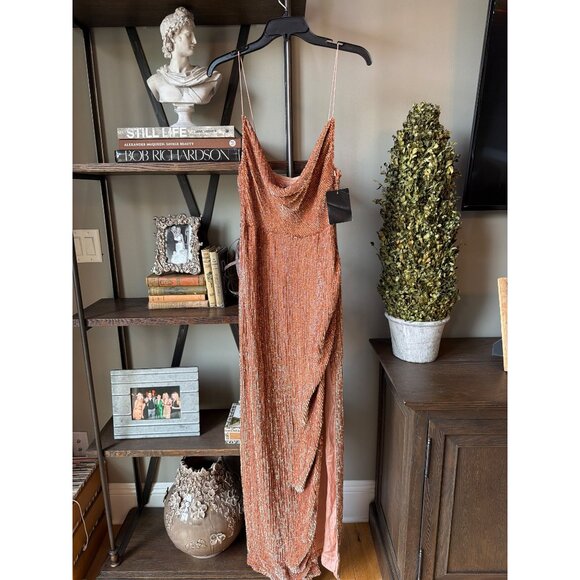 retrofete Katya Sequin Maxi Dress Bronze Womens Size Medium - Picture 5 of 10